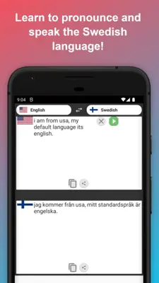 English to Swedish Translator android App screenshot 1